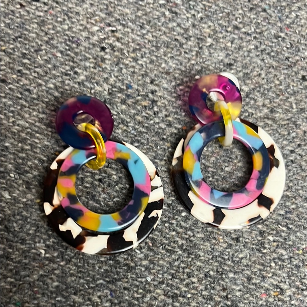 Lele Sadoughi Multicolor Hoop Earrings
